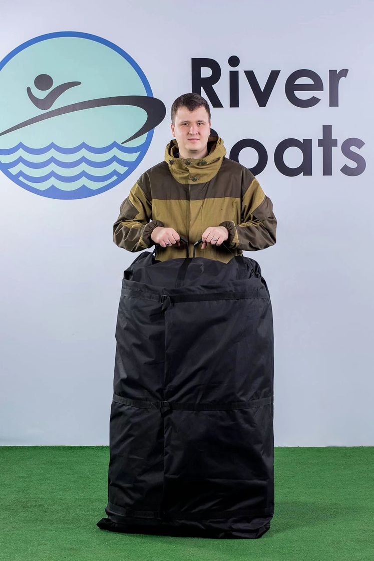 картинка Надувная лодка ПВХ, RiverBoats RB 370 НДНД, ф/б, черно-серый