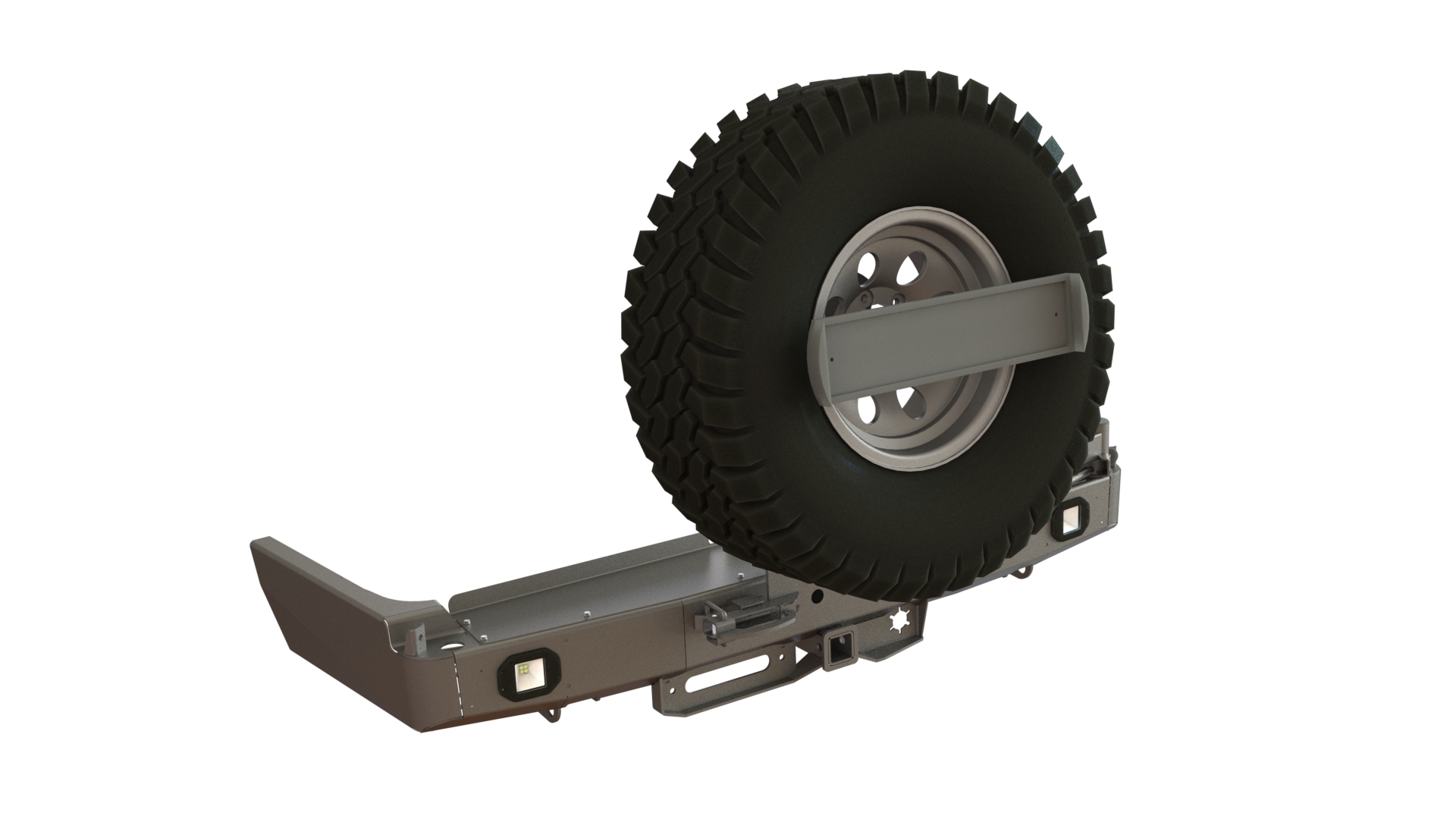 картинка Бампер силовой задний Toyota Land Cruiser 80 квадрат, лебедка, калитка центр, птф