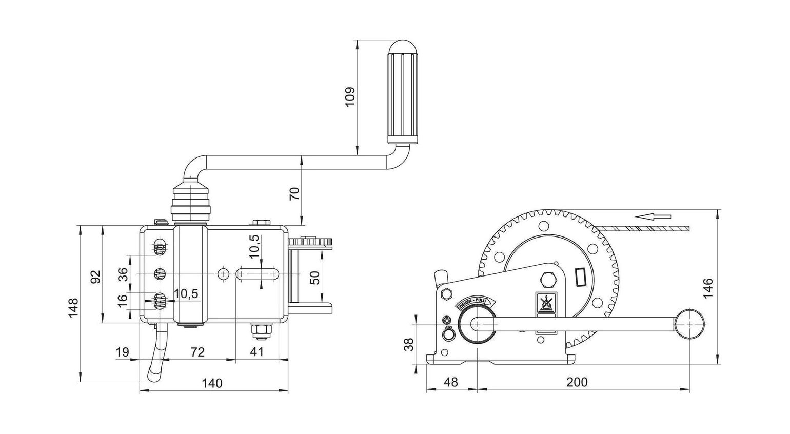 картинка Лебедка для прицепа BASIC 500кг AL-KO