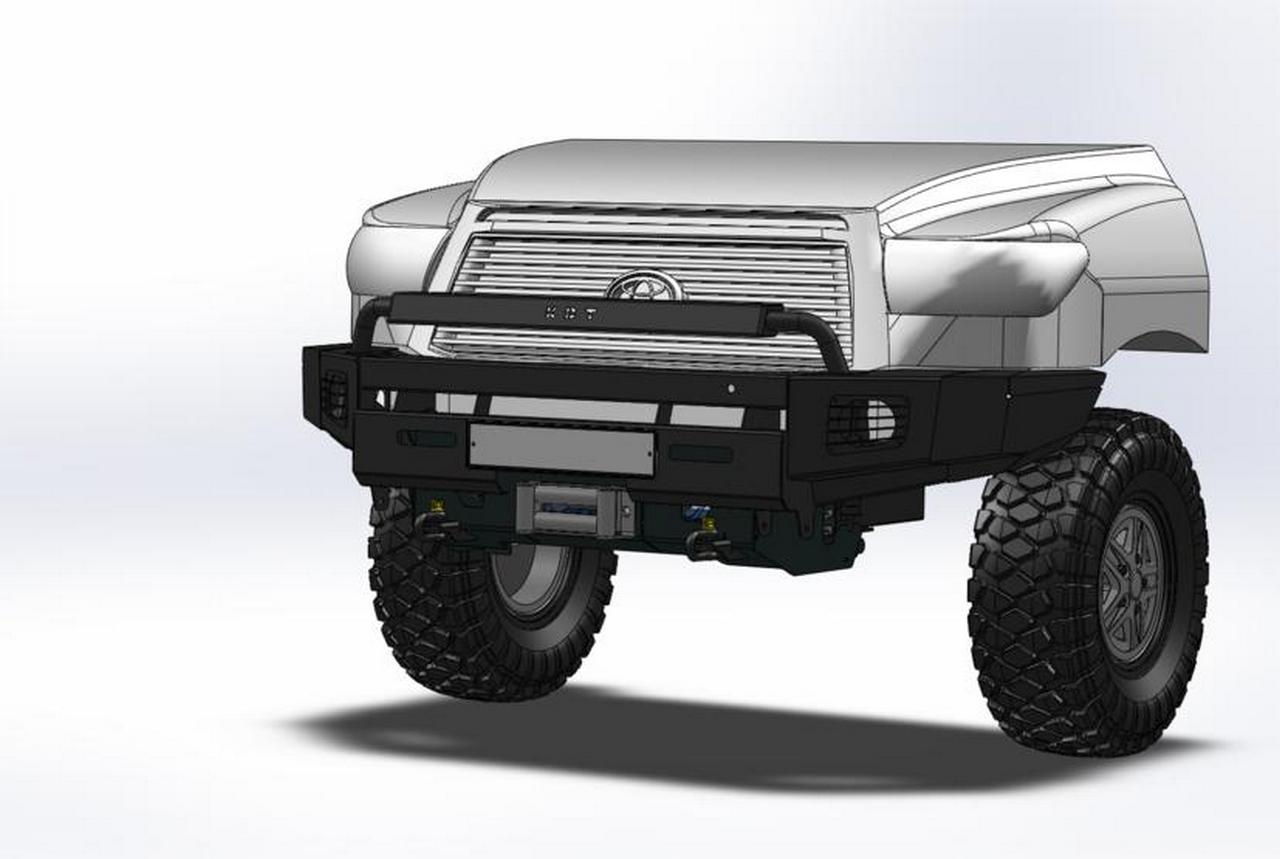 картинка Бампер передний KDT с местами под штатные ПТФ III поколения Tundra
