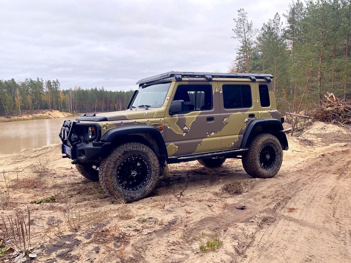 картинка Багажник Suzuki Jimny 5 дверей алюминиевый с местами под встроенную оптику