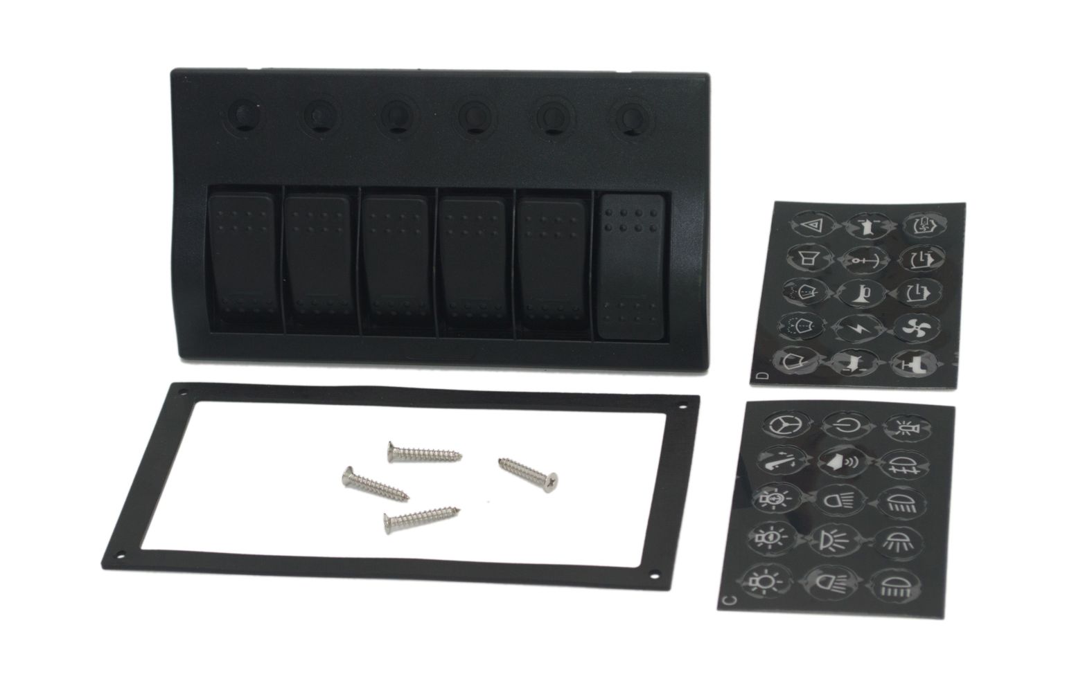 картинка Панель бортового питания 6 переключателей, автоматы