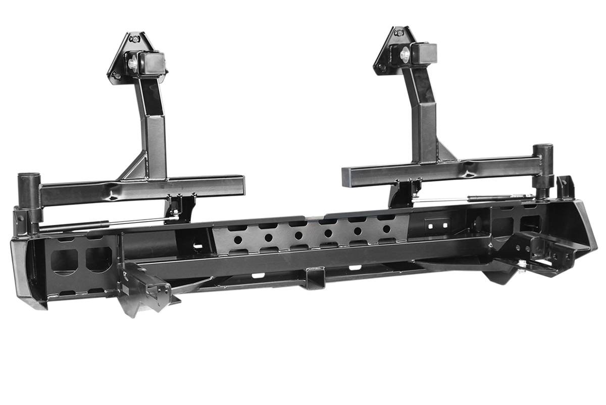 картинка Бампер задний РИФ Toyota Hilux 2015+ с квадратом под фаркоп и 2-мя калитками