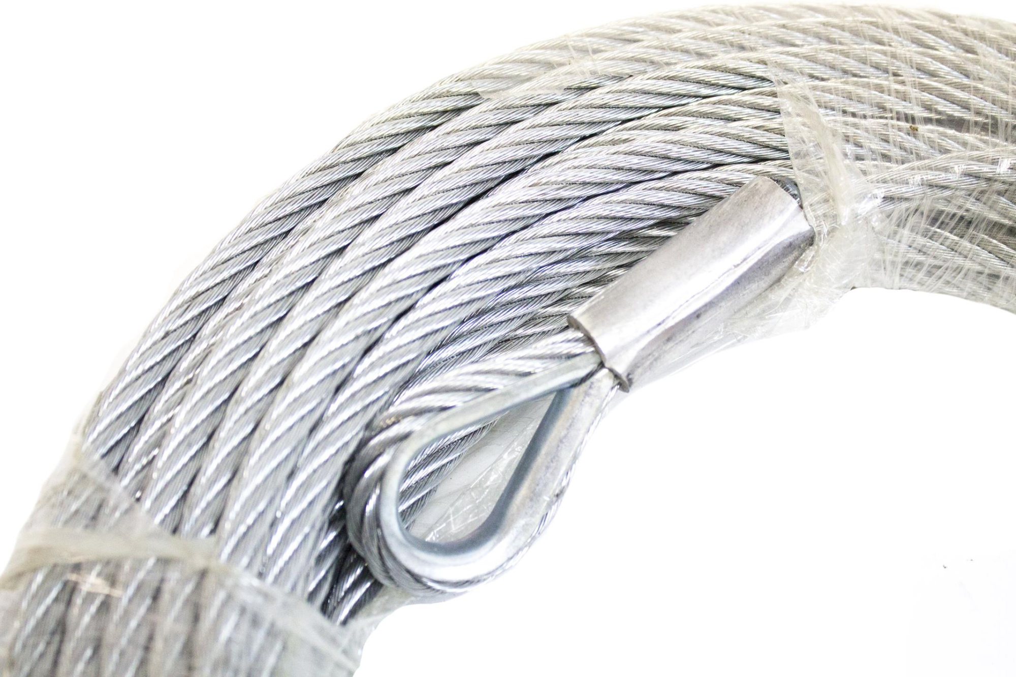 картинка Трос redBTR стальной оцинкованный с коушем 9,5мм x 28м