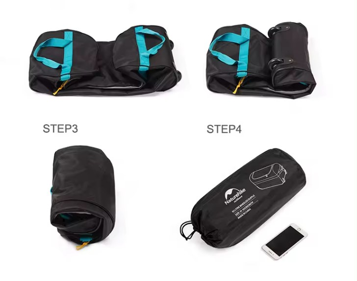 картинка Сумка дорожная Naturehike А027, с колесами,110 л., черная