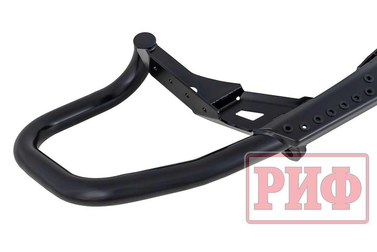 картинка Бампер задний силовой/защита штатного бампера РИФ Nissan Patrol Y62 c квадратом под фаркоп