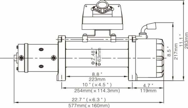 картинка Лебедка Runva 9500lbs 4350кг 12В 9500-QEVOSR синтетика спорт