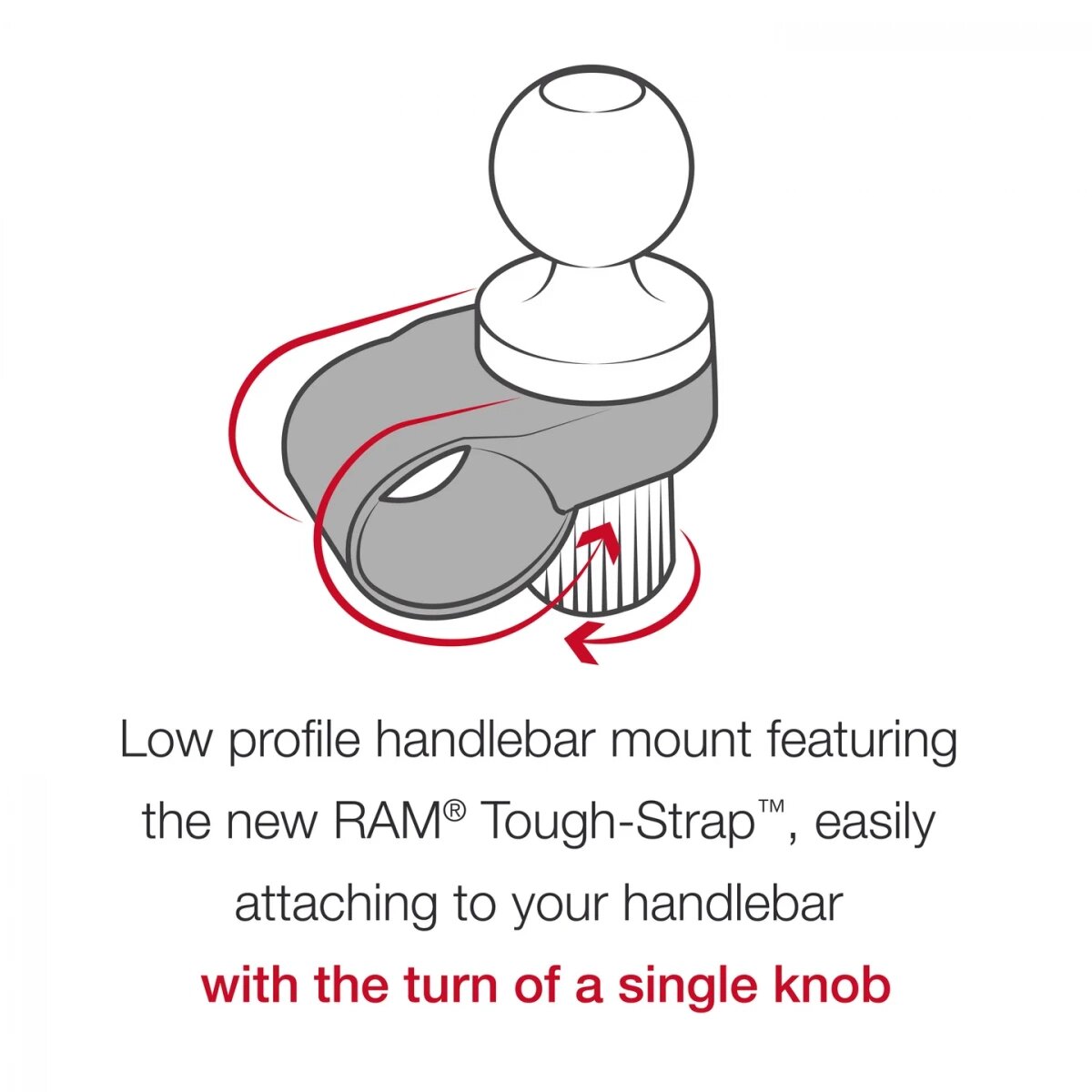 картинка RAP-B-460U шар на руль RAM Tough-Strap