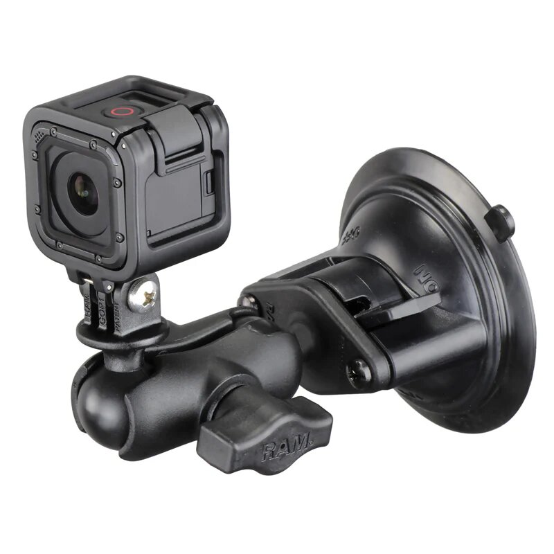 RAM-B-166-A-GOP1U крепление RAM камер GoPro на лобовое стекло автомобиля, муфта 60 мм присоска, шары