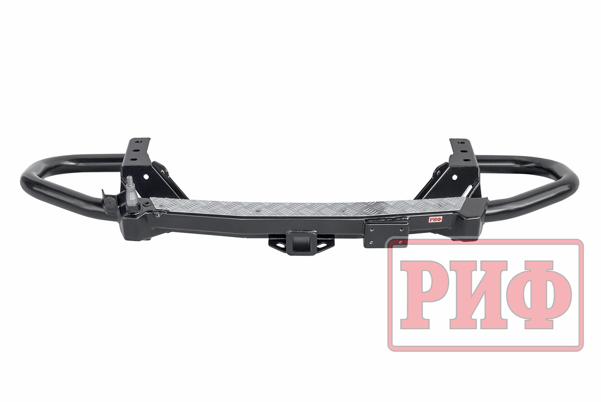 картинка Бампер задний РИФ Toyota Fortuner 2015+ c квадратом под фаркоп и калиткой