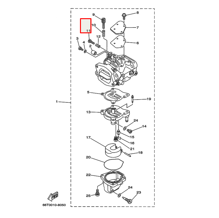 картинка Винт регулировочный подачи воздуха Yamaha 40X;115-250 (PREMARIN)