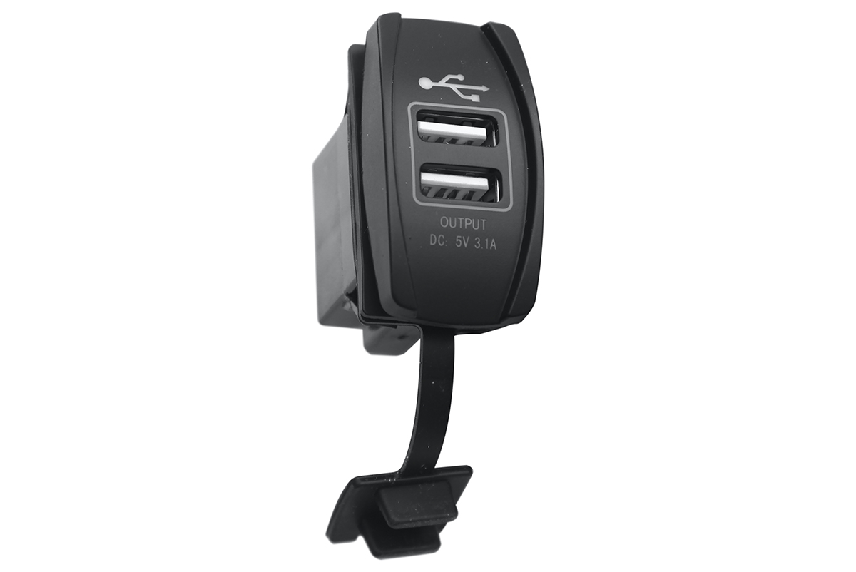 картинка Розетка USB РИФ 3,1A дизайн переключатель с крышкой