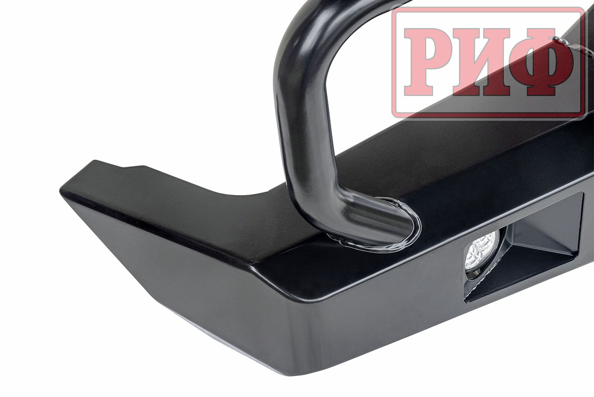 картинка Бампер РИФ передний Toyota Land Cruiser 76/78 2007+ c доп. фарами и защитной дугой, под штатную лебедку и расширители арок