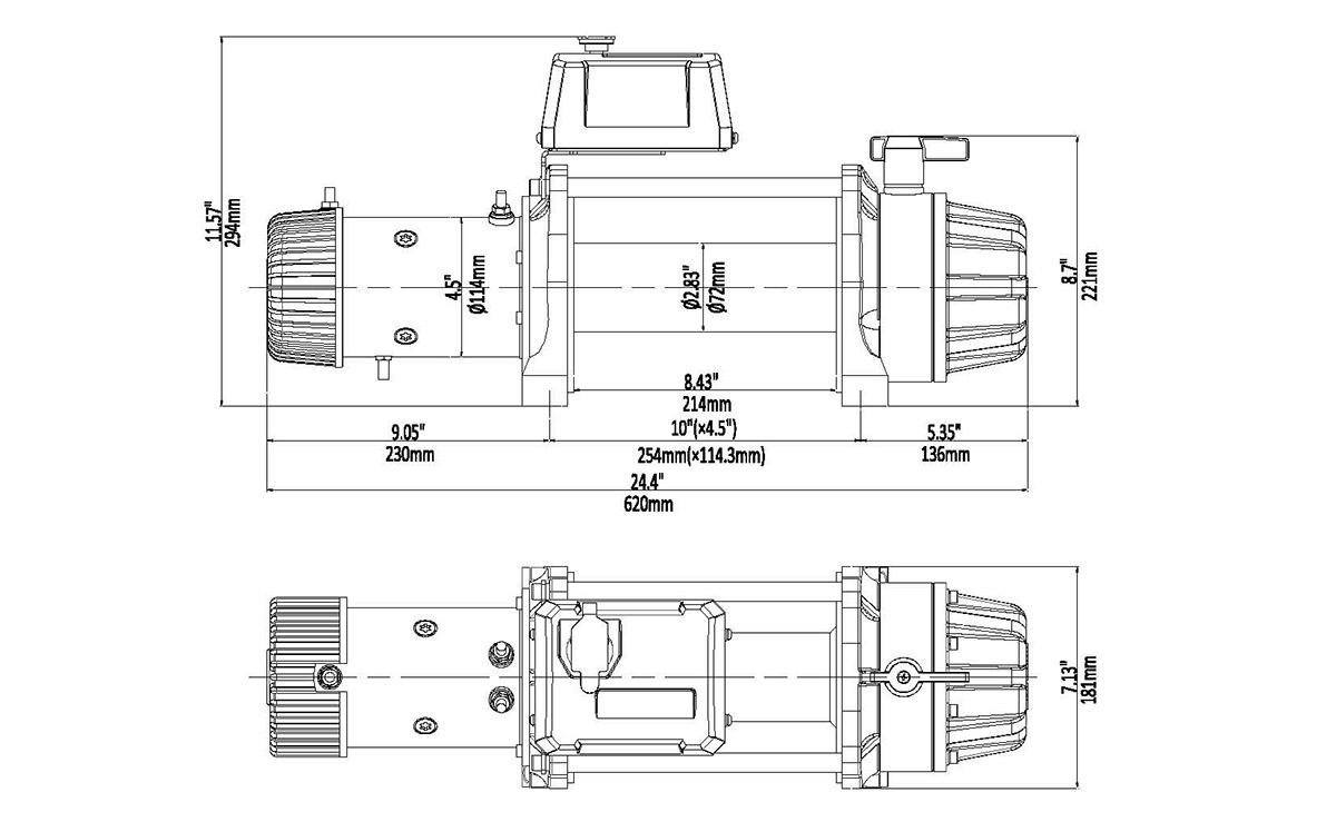 картинка Лебёдка Runva EWB12500MAXS 5670 кг 12V влагозащищенная сталь