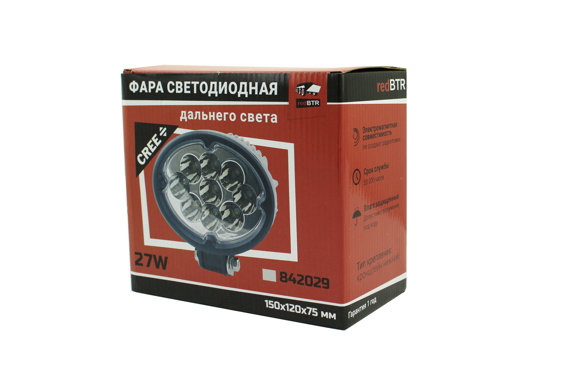 картинка Фара redBTR дальний свет 27Вт, 145х160х70мм, 9 диодов, 12В