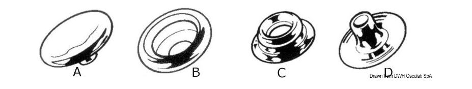 картинка Защелка кнопки "B", нержавеющая сталь, Osculati