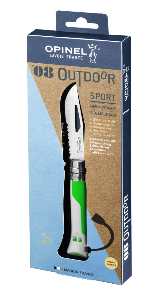 картинка Нож Opinel №8 Fluo Green, зеленый, 002319