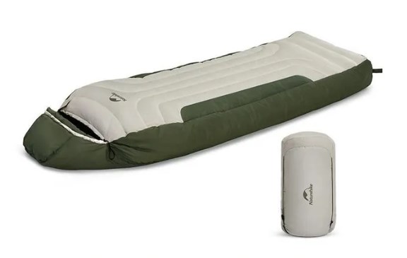 Мешок спальный Naturehike XR1500, 226х85 см, (правый) (ТК: -25C), бежево-зелёный