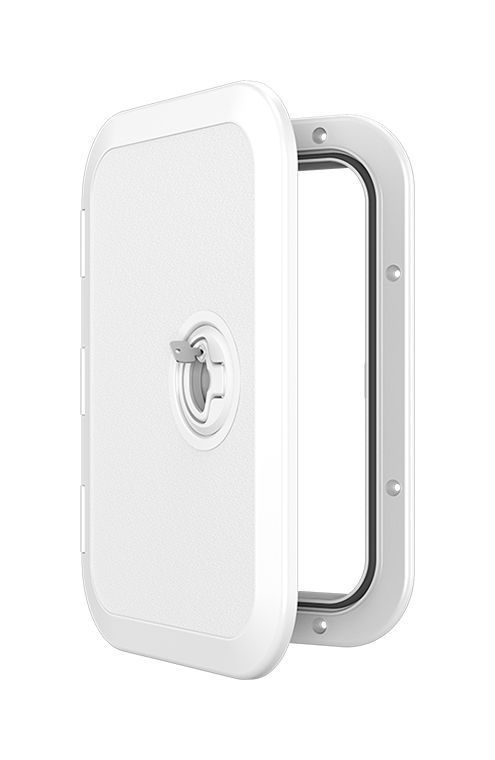 картинка Люк смотровой 270 х 375 мм белый, с замком, Marine Rocket