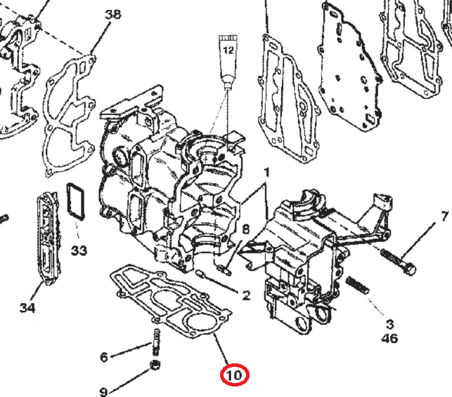 картинка Прокладка под блок Mercury 6-15 (Omax)