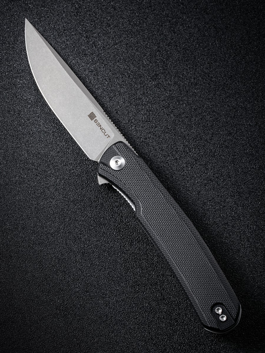 картинка Складной нож SENCUT Scitus D2 Steel Gray Stonewashed Handle G10 Black