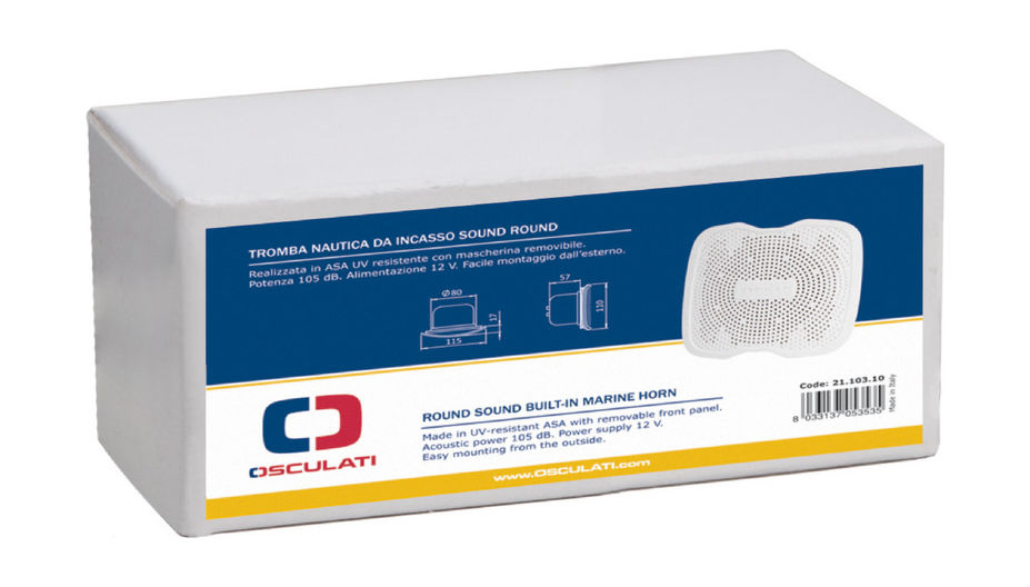 картинка Сигнал звуковой электрический врезной, Osculati