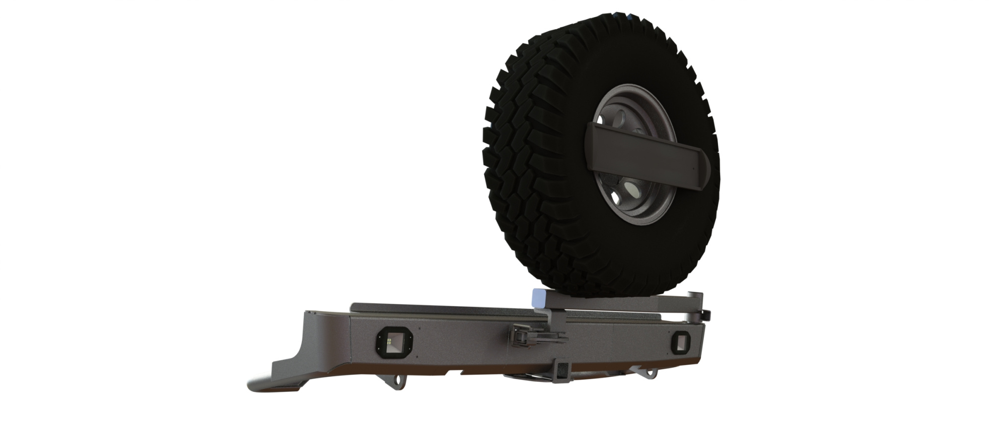 картинка Бампер силовой задний Nissan Navara квадрат, калитка центр, птф