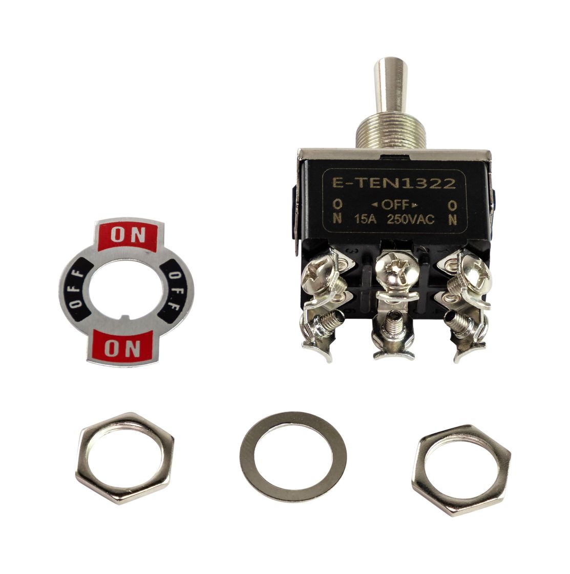 картинка Тумблер трехпозиционный ON-OFF-ON 12 В/15А 6P