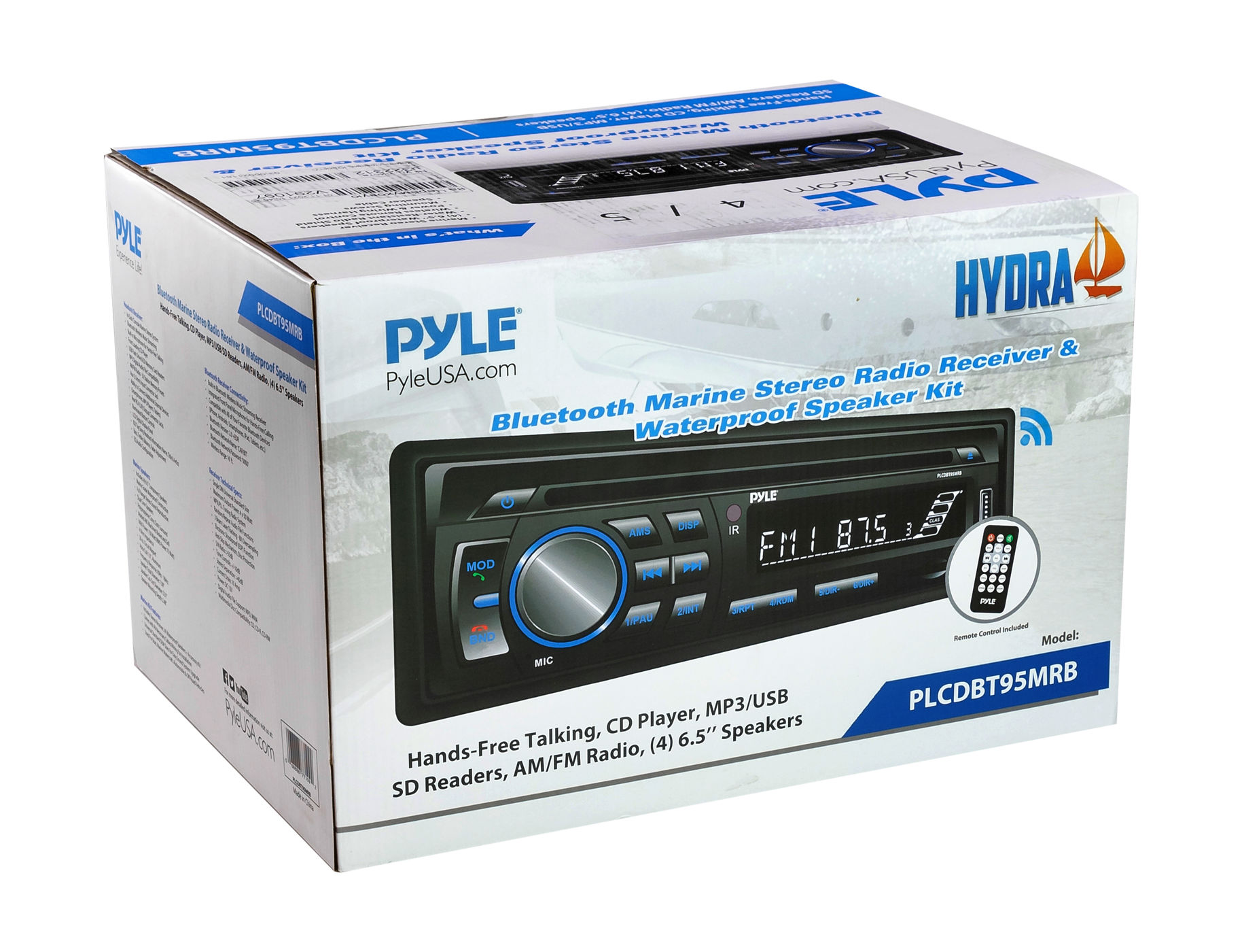 картинка Морская акустика 1DIN PYLE PLCDBT95MRB, комплект