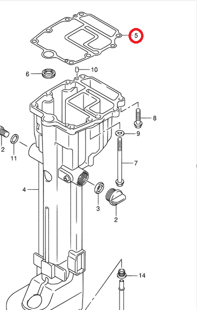 картинка Прокладка проставки дейдвуда Suzuki DF8-9.9(A) (Suzuki)