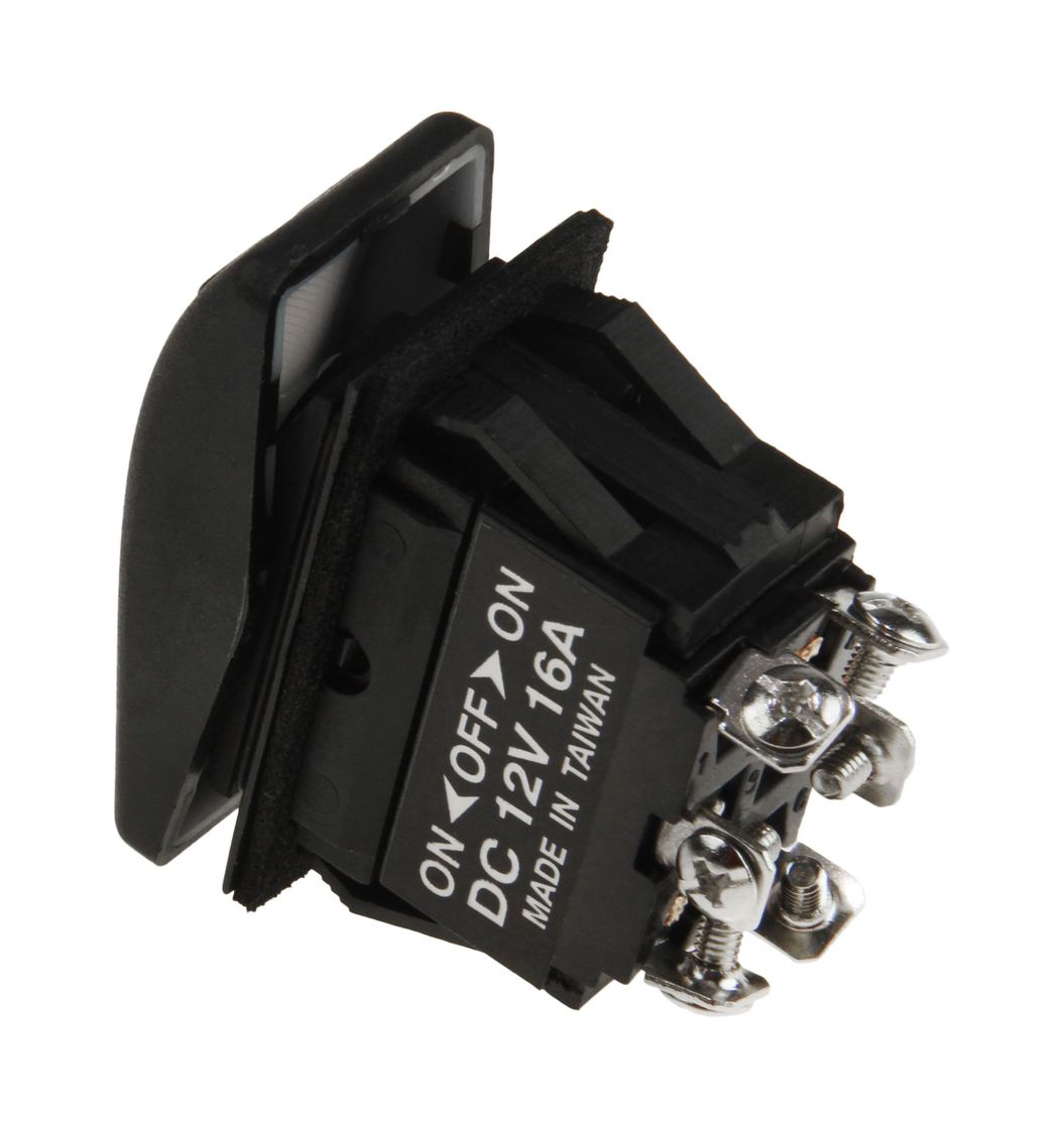 картинка Переключатель трехпозиционный ON-OFF-ON 12 В/16А 6Р с подсветкой