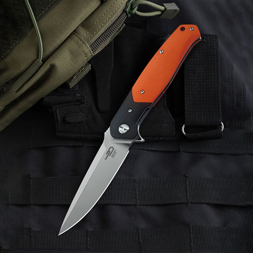 картинка Нож Bestech Swordfish сталь D2, рукоять G10 черно-оранжевая