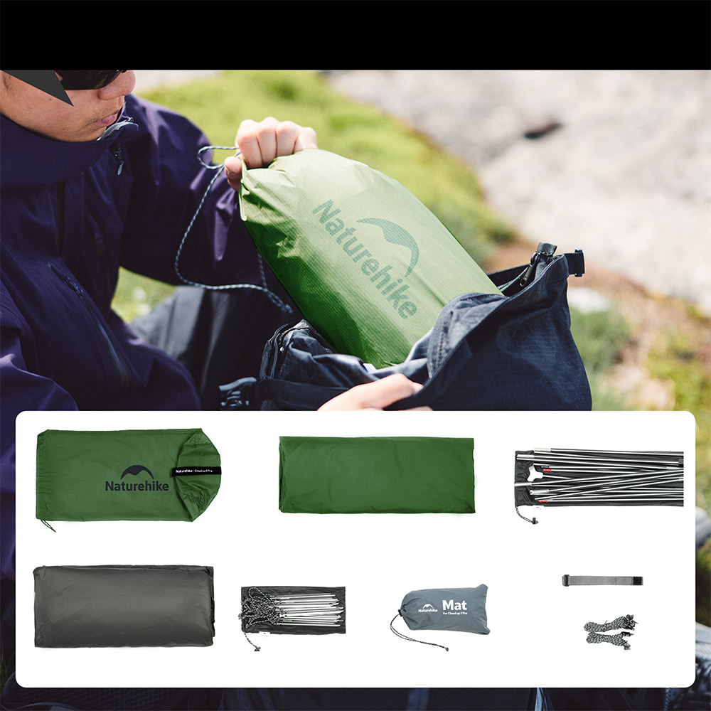 Палатка Naturehike Cloud up Pro CNK2350WS020 двухместная зеленый