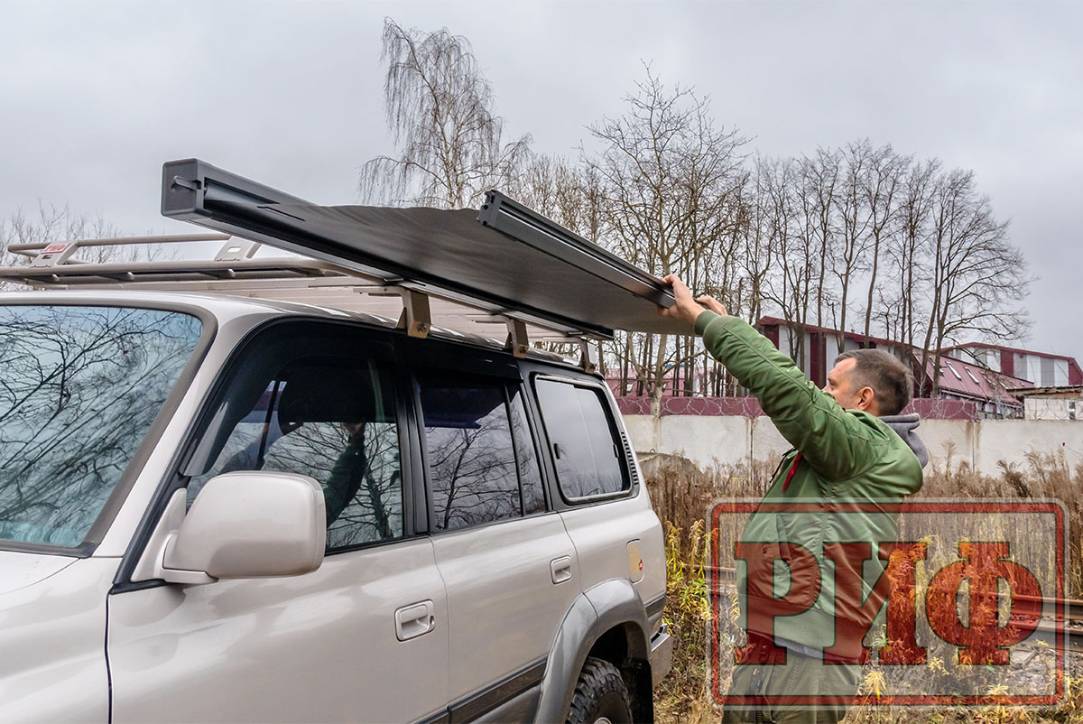 картинка Маркиза автомобильная РИФ 2,13х2,5 м полуавтомат (винил) темно-серая