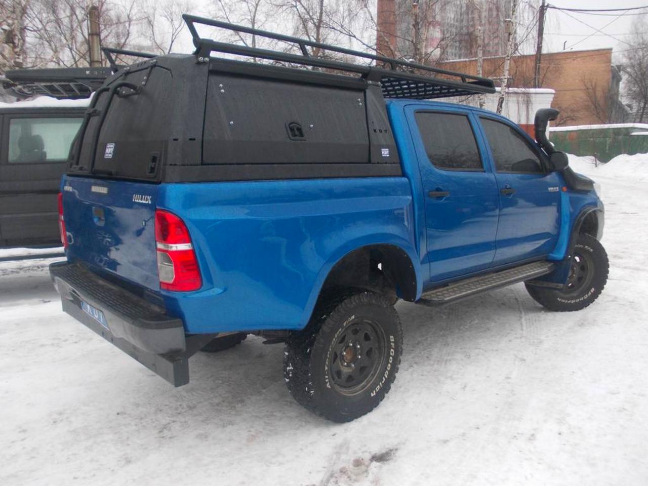 картинка Багажник KDT для кунга с боковыми бортами и спойлером алюминиевый