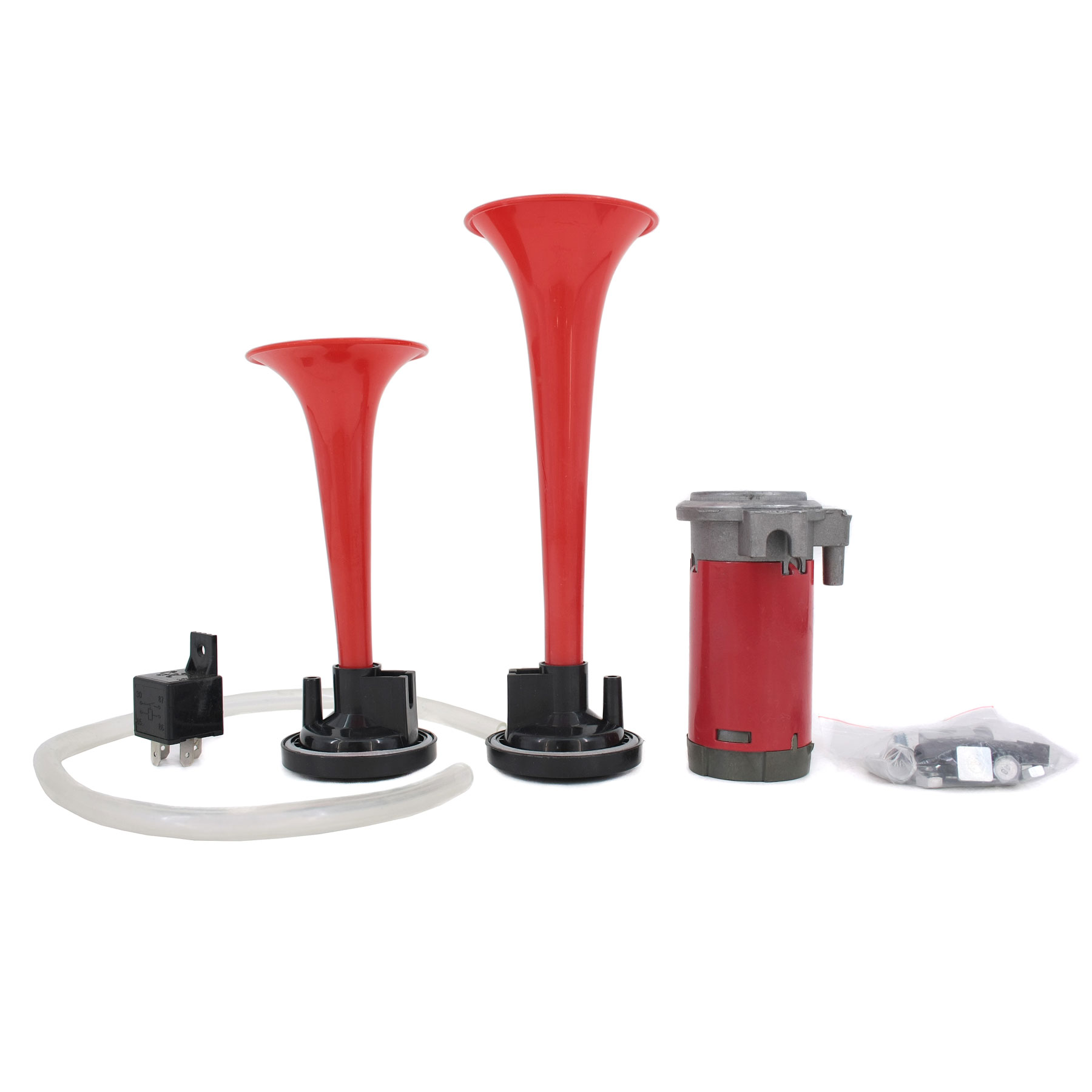 картинка Сигнал звуковой TR (электрический) 24V 2-рожка 194mm красный