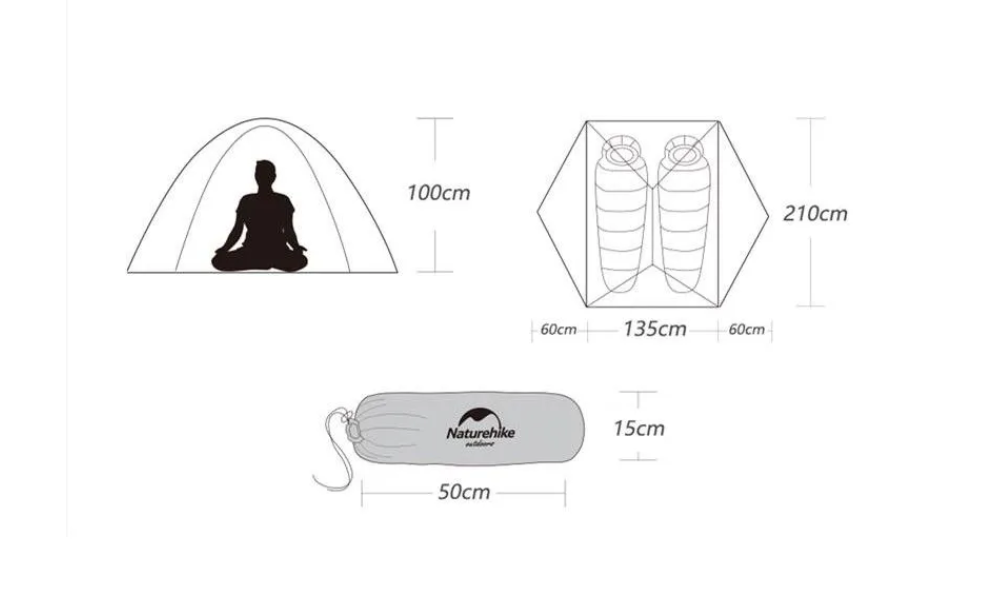 картинка Палатка Naturehike Mongar 2-местная, алюминиевый каркас, зеленая