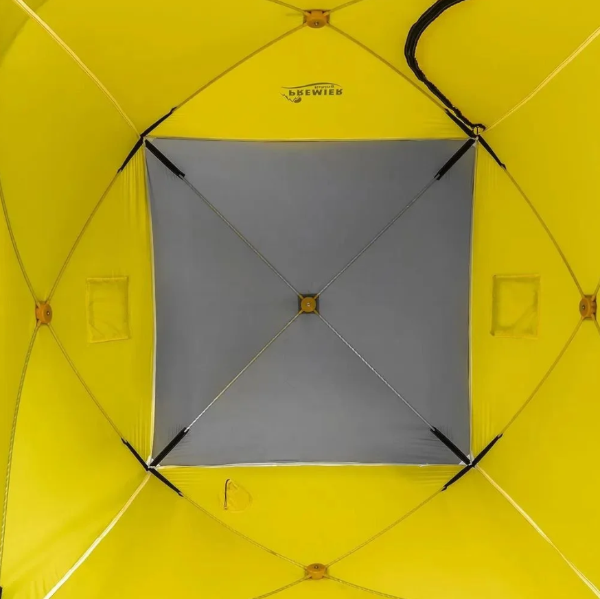 картинка Палатка зимняя PREMIER Куб-3 желтый/серый