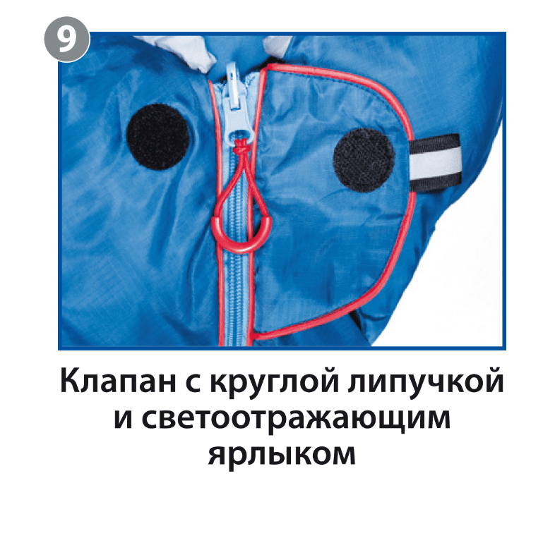 картинка Мешок спальный BTrace Mega (Правый, Серый/Синий), (ТК: -5°C)