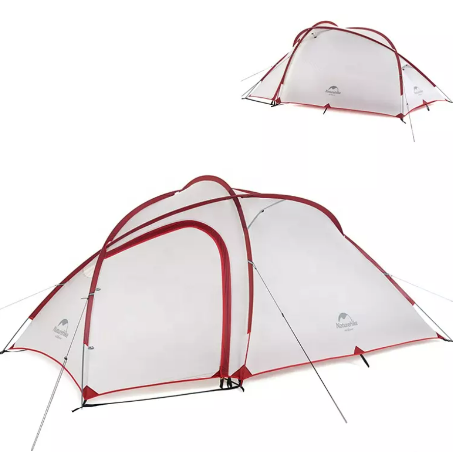 картинка Палатка Naturehike Hiby Si 3-местная, алюминиевый каркас, серо-красная