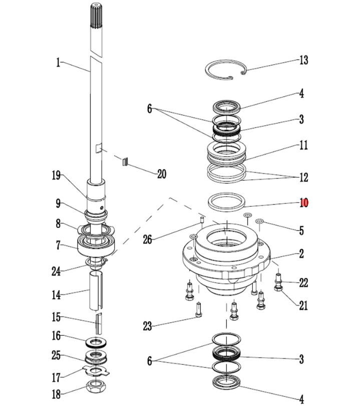 картинка Распорка обоймы сальников водомета (PNFM40E-31010; 833) (PREMARINE)