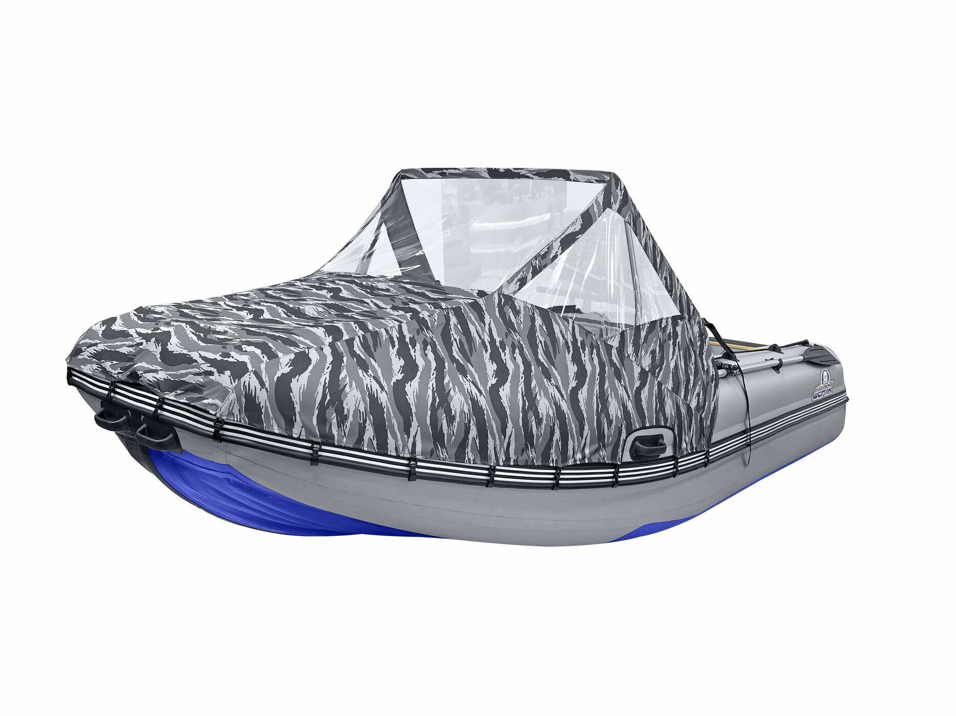 картинка Надувная лодка ПВХ, Шерпа 430 JET, разъемный транец, тент,  серый