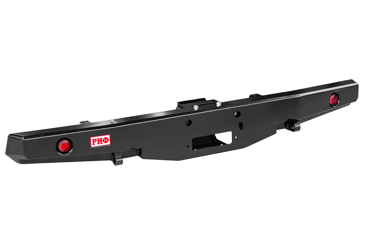 картинка Бампер задний РИФ УАЗ Буханка с площадкой под лебедку и фонарями, лифт 65 мм