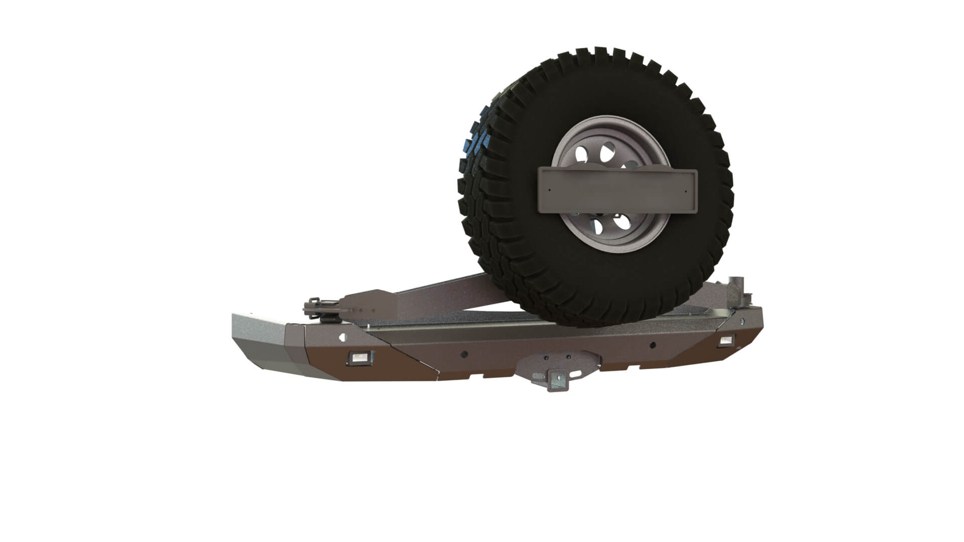 картинка Бампер силовой задний Toyota Land Cruiser 200 2008-2015 квадрат, калитка центр, фары