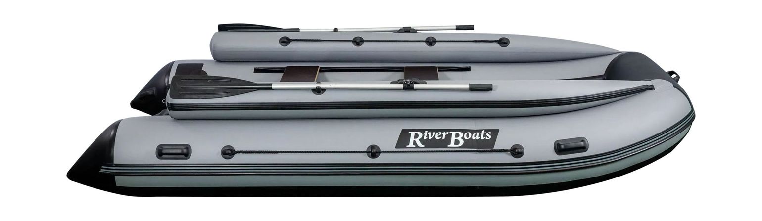картинка Надувная лодка ПВХ, RiverBoats RB 370 НДНД, ф/б, черно-серый