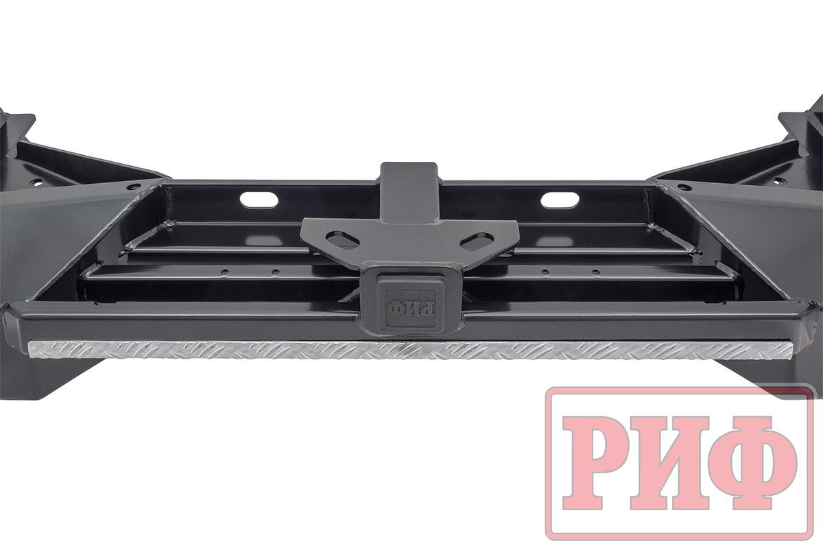 картинка Бампер задний РИФ Toyota Land Cruiser 78 2007+ с квадратом под фаркоп и фонарями стандарт