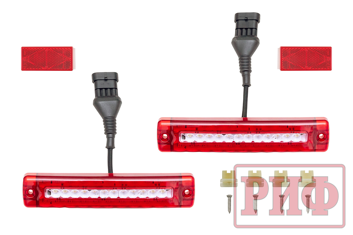 картинка Бампер РИФ силовой задний для ГАЗ Соболь NN с фонарями, возможностью установки фаркопа, стандарт