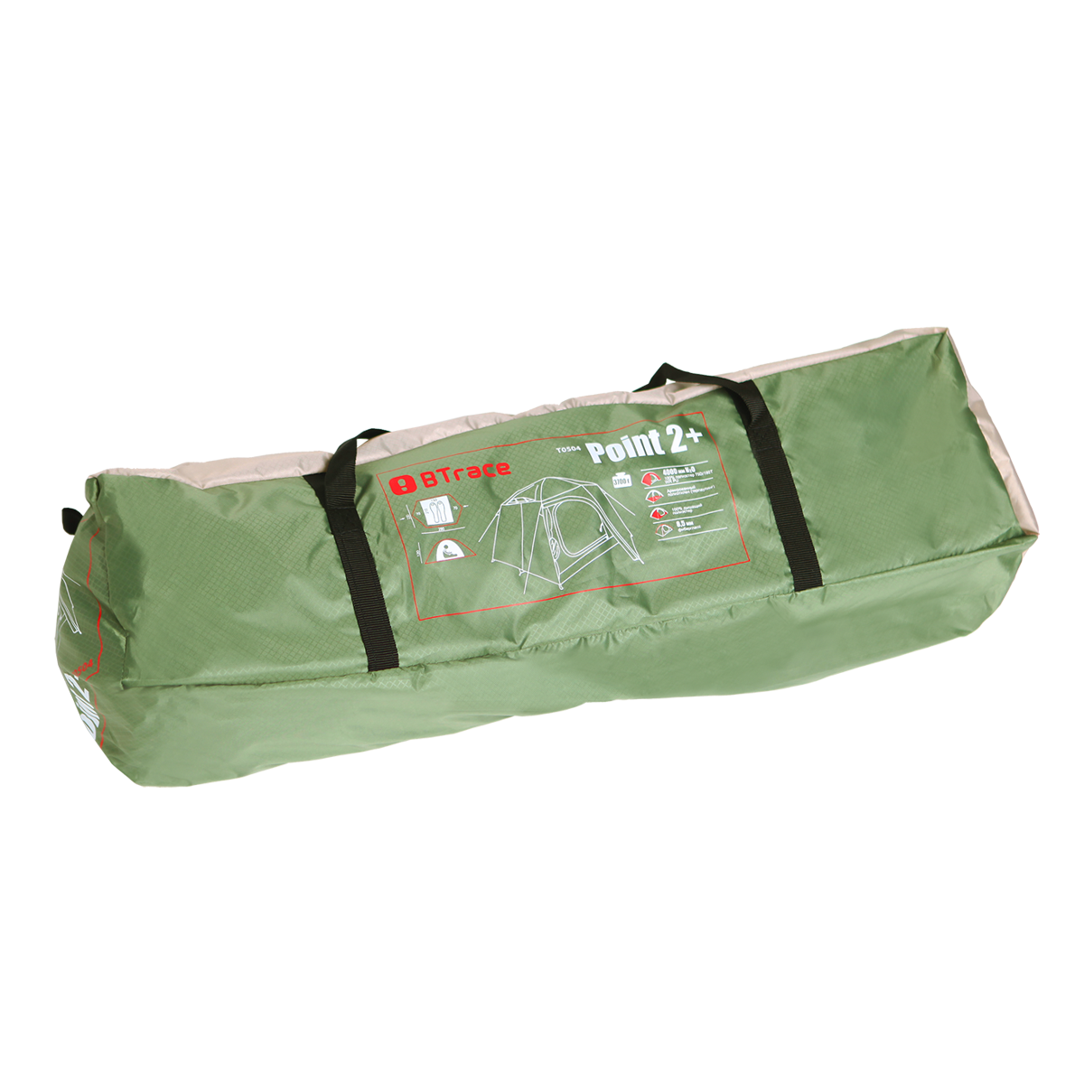 картинка Палатка BTrace Point 2+ (Зеленый/Бежевый)