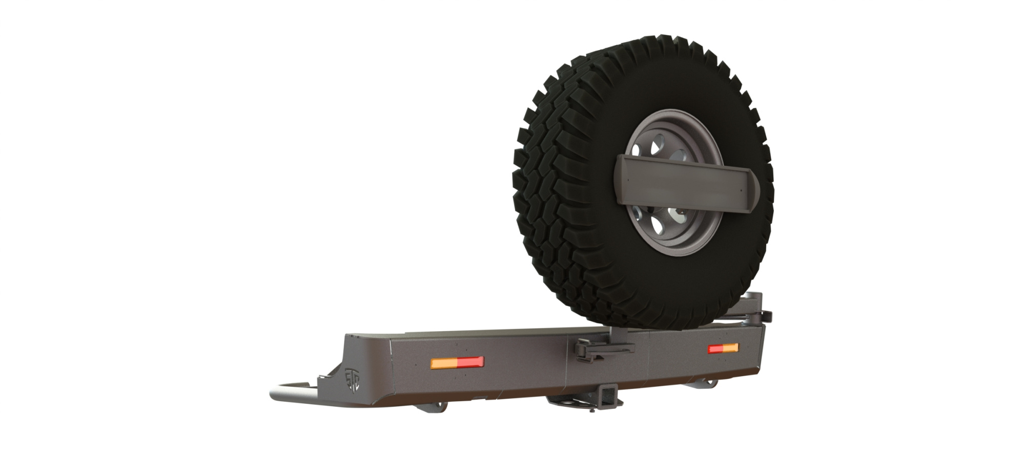 картинка Бампер силовой задний Toyota Hilux 2015+ квадрат, калитка центр, фонари