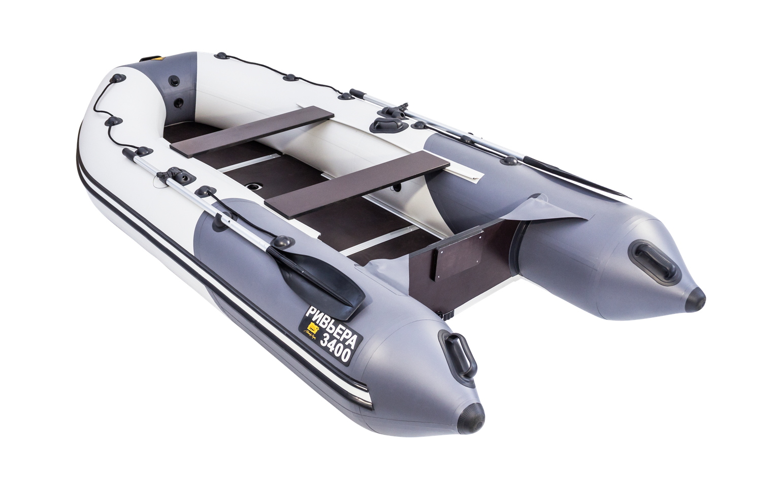 картинка Надувная лодка ПВХ, Ривьера Компакт 3400 СК Комби, светло-серый/графит